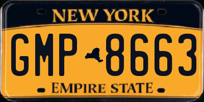 NY license plate GMP8663