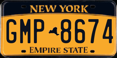 NY license plate GMP8674