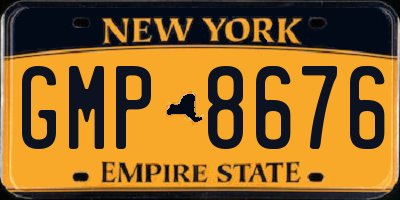 NY license plate GMP8676