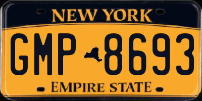 NY license plate GMP8693
