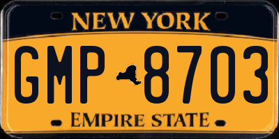 NY license plate GMP8703