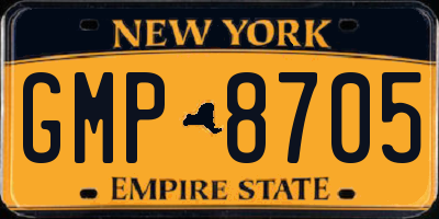 NY license plate GMP8705