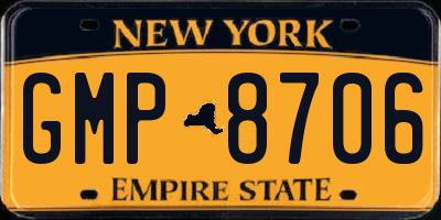 NY license plate GMP8706