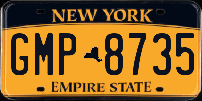 NY license plate GMP8735
