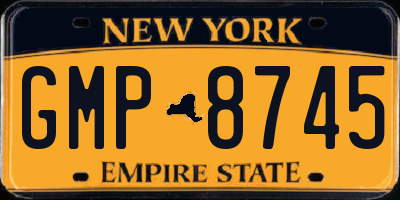 NY license plate GMP8745
