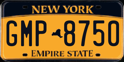 NY license plate GMP8750