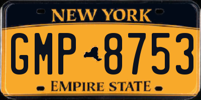 NY license plate GMP8753