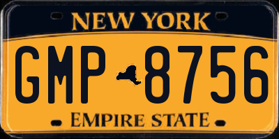 NY license plate GMP8756