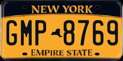NY license plate GMP8769