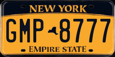 NY license plate GMP8777