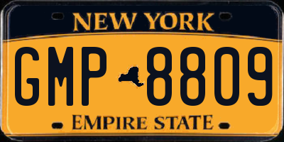 NY license plate GMP8809