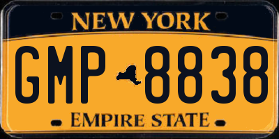 NY license plate GMP8838