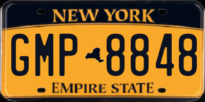 NY license plate GMP8848
