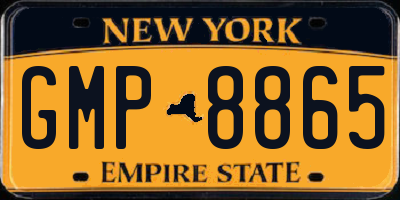 NY license plate GMP8865