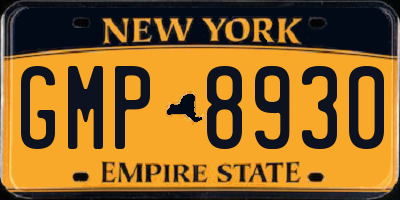 NY license plate GMP8930
