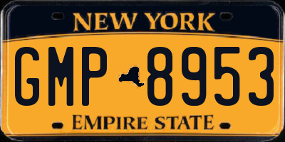 NY license plate GMP8953