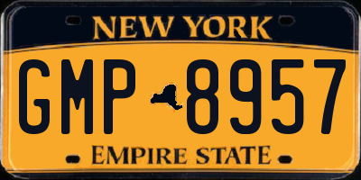 NY license plate GMP8957