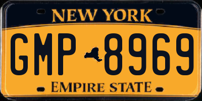 NY license plate GMP8969