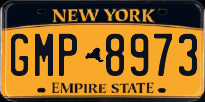 NY license plate GMP8973