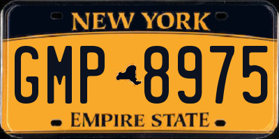 NY license plate GMP8975