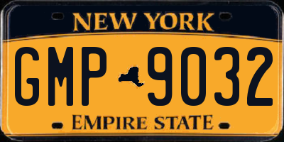 NY license plate GMP9032