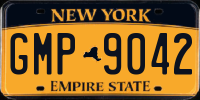 NY license plate GMP9042