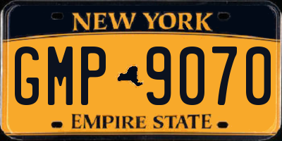 NY license plate GMP9070