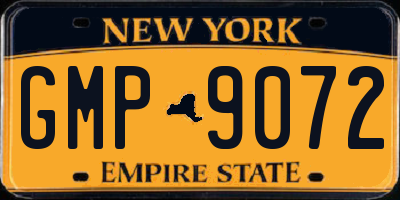 NY license plate GMP9072
