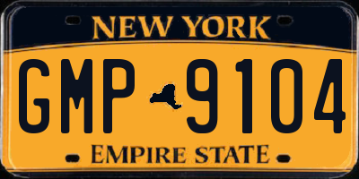 NY license plate GMP9104