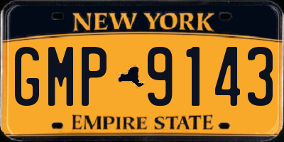 NY license plate GMP9143