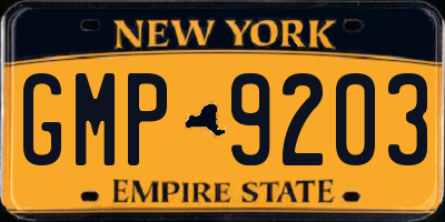 NY license plate GMP9203