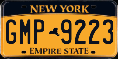 NY license plate GMP9223