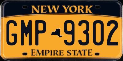 NY license plate GMP9302