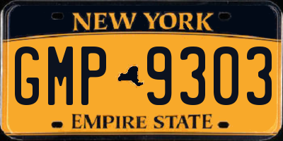 NY license plate GMP9303