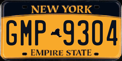 NY license plate GMP9304