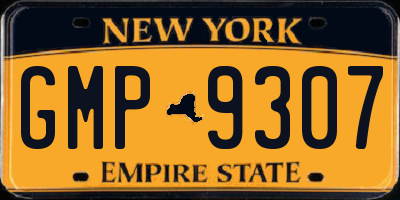 NY license plate GMP9307