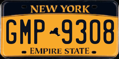 NY license plate GMP9308