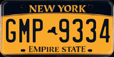 NY license plate GMP9334