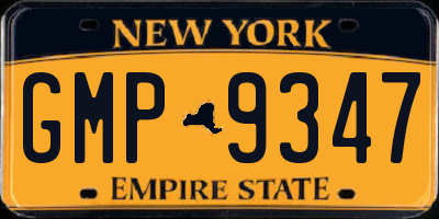 NY license plate GMP9347