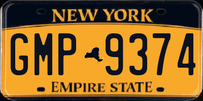 NY license plate GMP9374