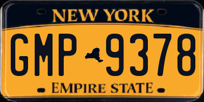 NY license plate GMP9378