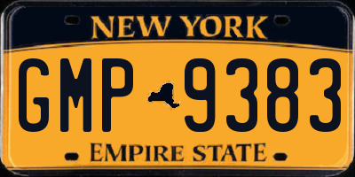 NY license plate GMP9383