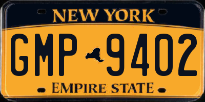 NY license plate GMP9402