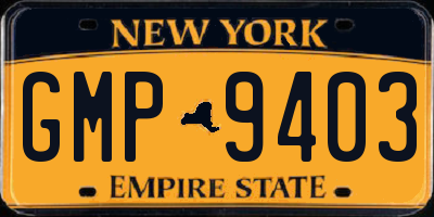 NY license plate GMP9403