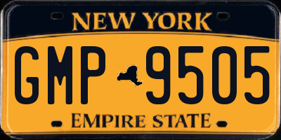 NY license plate GMP9505