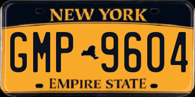 NY license plate GMP9604