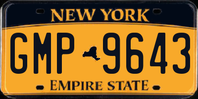 NY license plate GMP9643