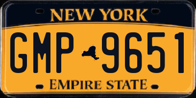 NY license plate GMP9651