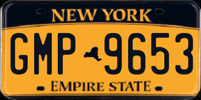 NY license plate GMP9653