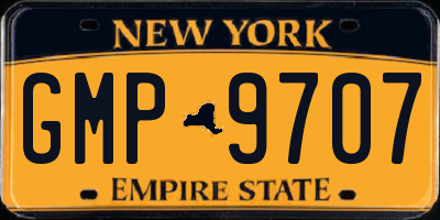 NY license plate GMP9707